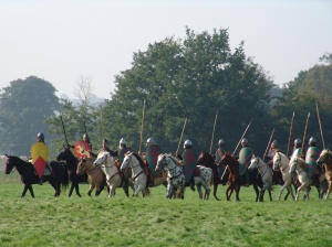 norman horsemen with spears at hastings